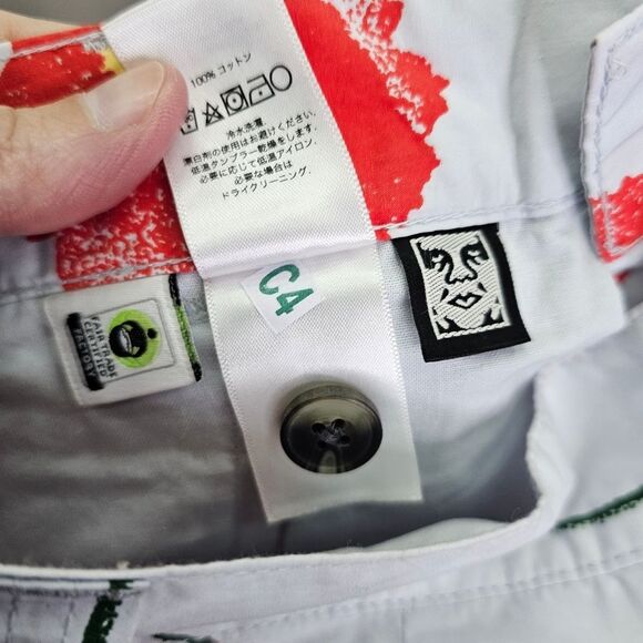 Obey Light Blue Floral Marino Shorts Size 28 - Picture 7 of 10